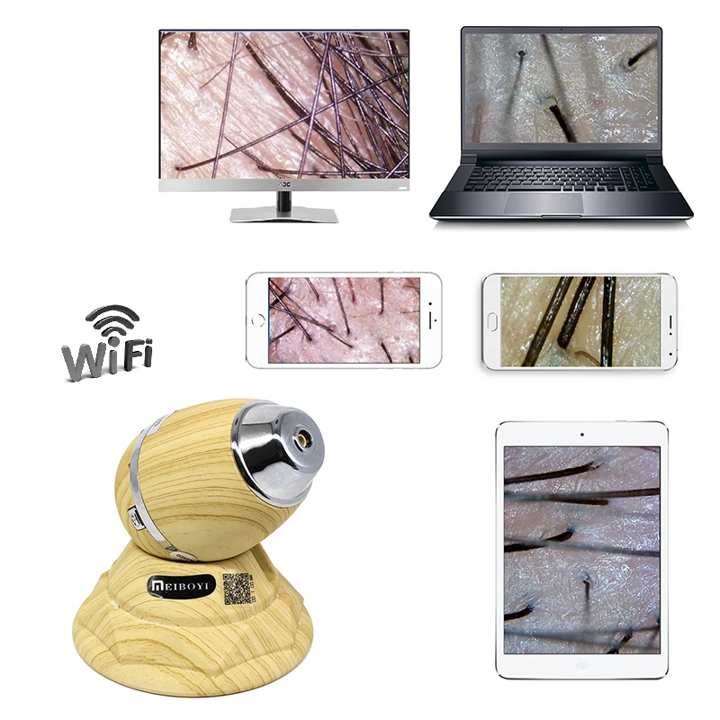 800x 3MP Wireless WIFI Skin Scalp Detector Digital Microscope with 6LED for Hair Follicle Tester Beauty Salon Care Facial Test 800x 3MP Wireless WIFI Skin Scalp Detector Digital Microscope with 6LED for Hair Follicle Tester Beauty Salon Care Facial Test