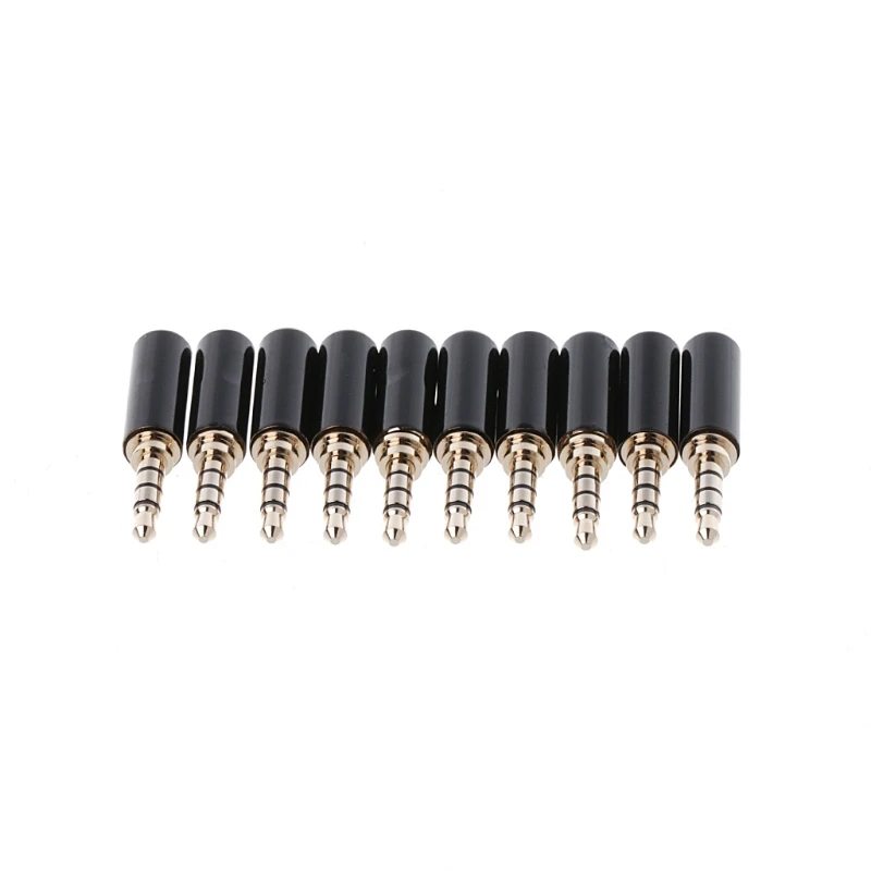 Pólo de Cobre Banhado a Ouro Conector de Solda Tomada de Áudio Pces Macho Estéreo 10 4 3.5mm 3 Renovação da Casa