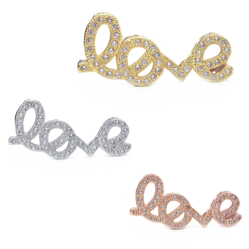 

Charms love Connector 18K Gold Plated Micro Pave Cubic Zircon Love Beads Fit For Bracelet Necklace Pendant DIY Jewelry Findings