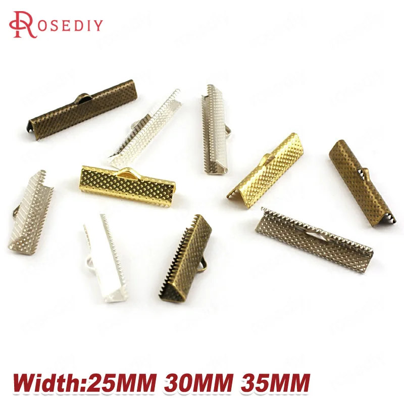 

100PCS 25MM 30MM 35MM Iron Ends Fastener Clasps Cord or Ribbon Connect Clasps Jewelry Accessories Wholesale