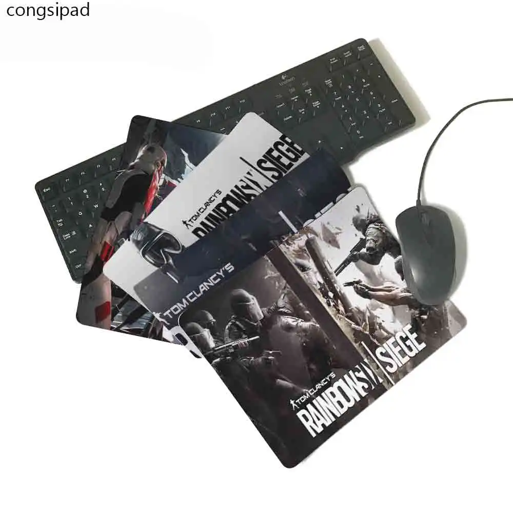 congsipad New Rainbow Six Small Size Warface Gaming Pad Necessary Mouse MatCute Mouse Pad Non-Skid Rubber Pad