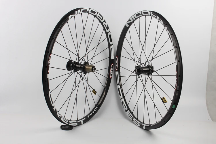 Cheap RT MTB Mountain Bike Full Carbon Fiber Race DH/AM Thru-axis WheelS Sealed Bearing CNC Hub Rim 24 7