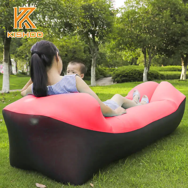 Лучший надувной шезлонг портативный гамак воздушный диван и кемпинг стул идеальный надувной диван и пляжный стул Кемпинг воздушный мешок - Цвет: Black and red