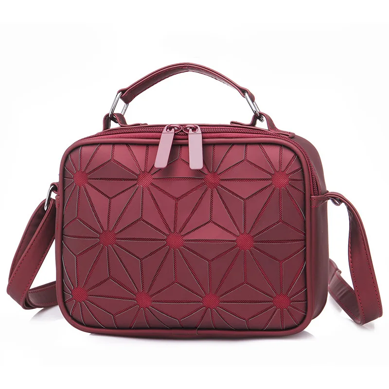 Женская клетчатая Сумочка с геометрическим рисунком, светящаяся сумка, сумки на плечо, повседневные клатчи, сумки через плечо Bao, женская сумка-мессенджер, Bolsa - Цвет: Red