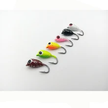 18 мм/2,3 г зима лед рыболовный крючок 6 шт. Мини Металл живца 18 мм/2,3 г привести голову крюк приманки отсадки