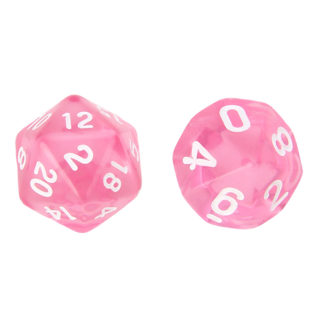 7Pcs D4-D20 Dices Set Lovely Pink Translucent Polyhedral Dices With Bag Set For Dungeons and Dragons RPG Games