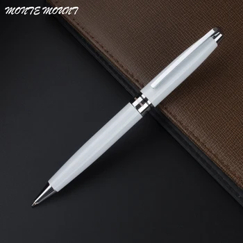 

Free Shipping White silver clip Roller Ball Pen Brand New Design Stationery Writing Pen Ballpoint Pen School Suppliers