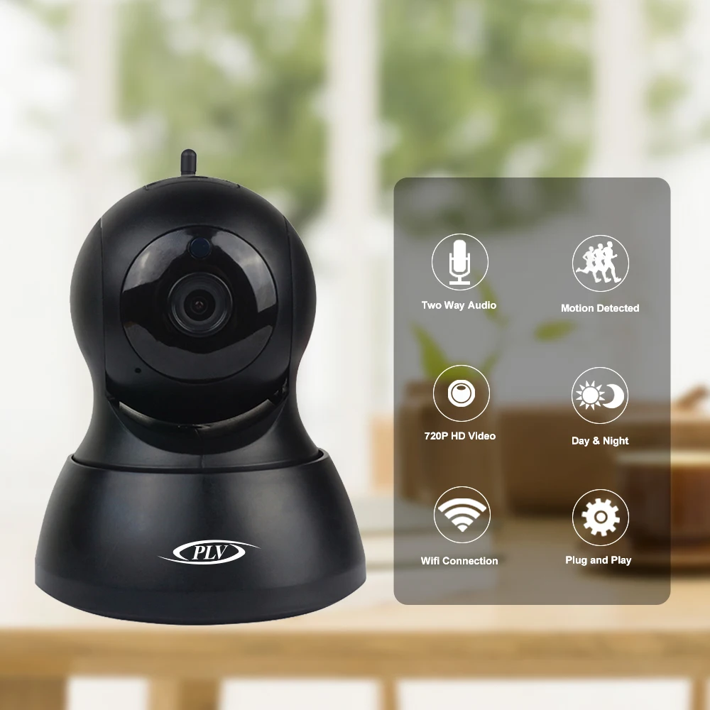 PLV Домашняя безопасность ip камера Wi Fi беспроводная видеонаблюдения Ночной vsion