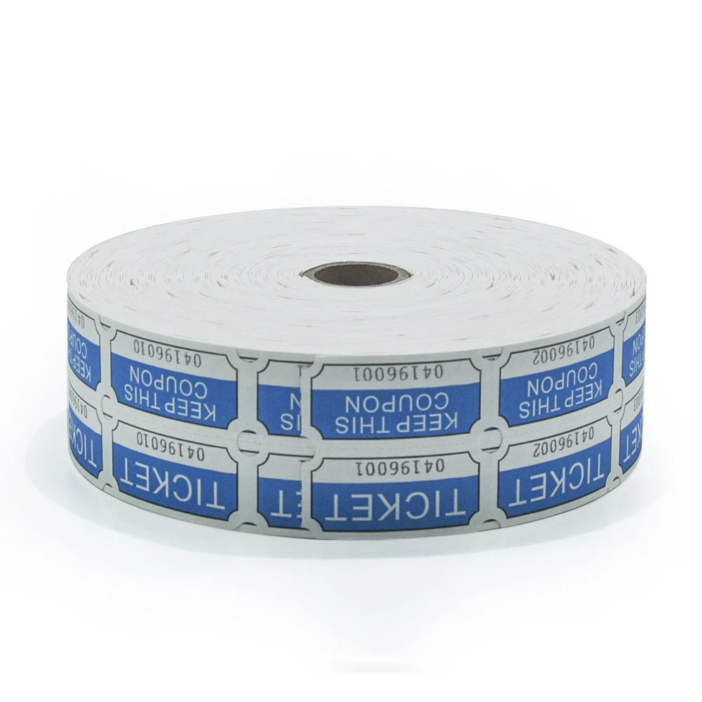 

Consecutively Numbered Double Raffle Tickets - Blue, 2000 Tickets per Roll