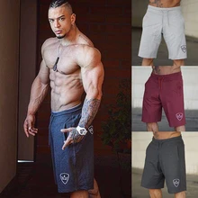 OA мужские повседневные Классические хлопковые эластичные однотонные шорты для бодибилдинга