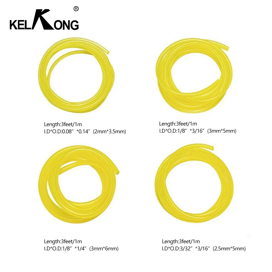 KELKONG 1 M Motorcycle Bike Fuel Diameter Inner Dia 3mm*5mm 3mm*6mm Yellow Pipe Fuel Filter Line Oil Pipe Fuel Tank Spare Parts