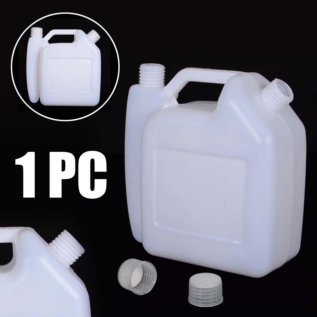 1pcs White 1.5L Litre 2-Stroke Petrol Fuel Oil Mixing Bottle Tank For Trimmer Chainsaw 1:25 Tools Parts