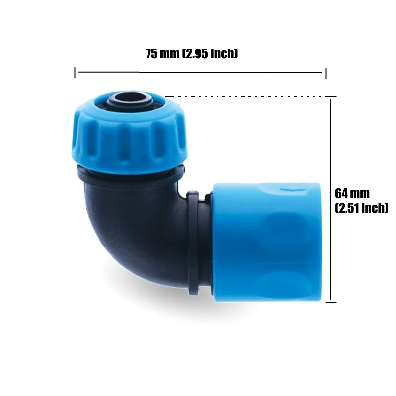 

10pc 1/2" (12.5mm) Durable ABS Garden Soft Water Pipe Elbow Connector Garden Lawn Flower Irrigation Hose Reel Quick Connectors
