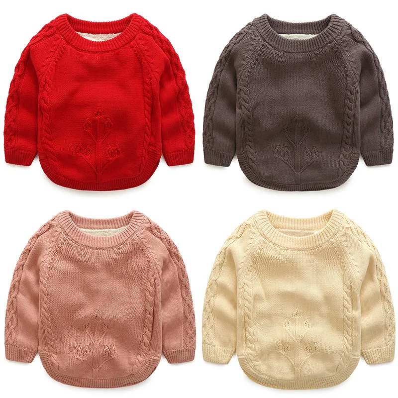 

New Winter Children Sweater Baby Pullovers With Cashmere Sweater Girl Warm Clothes Kids Sweaters