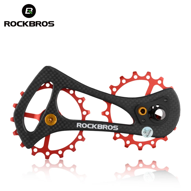 RockBros Carbon Fiber Bike Rear Derailleur Pulleys Ultralight Jockey Wheel Set for Shimano 9100 9150 R8000 R8050
