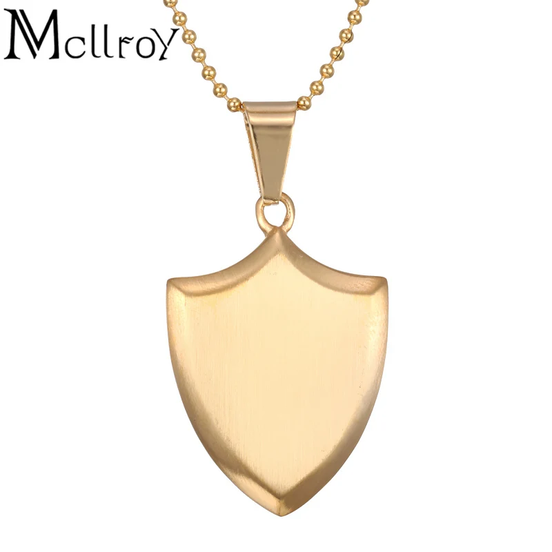 

Mcllroy necklace Protect Me Saint Shield Protection Charm Retro couple pendants necklaces shield pendant jewelry for Woman