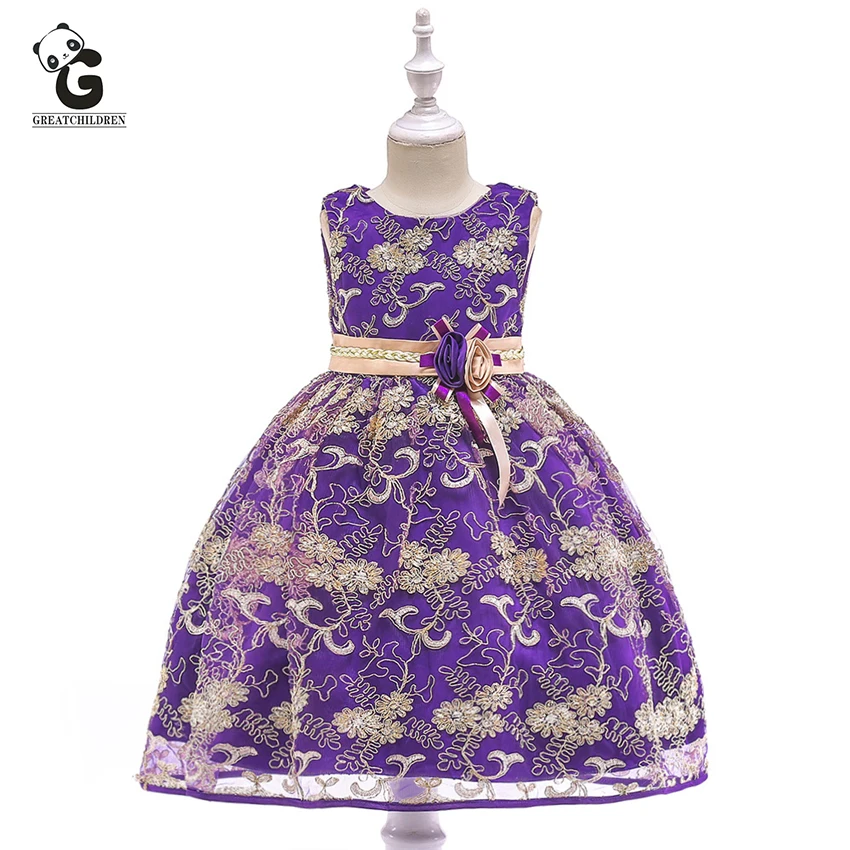 

Girls Flower Dress Tutu Baby Birthday Party Dresses Embroidery Flora Princess Dress Kids Dresses for Girls Frocks Wedding Gowns