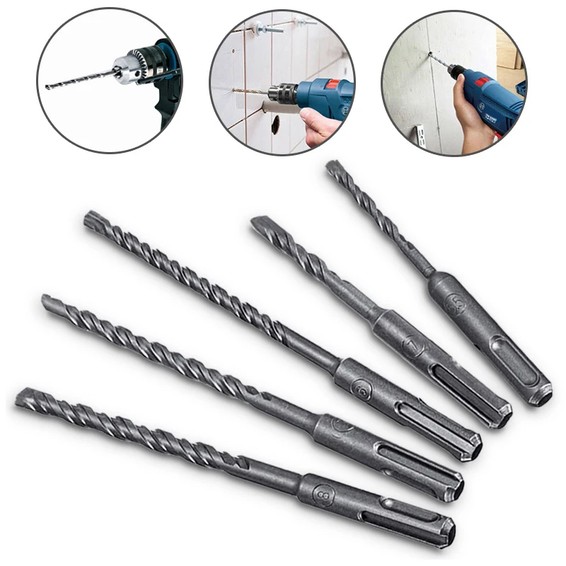 

5pcs/set 6-10mm Drill Bits Tool Kit of Round Shank Suitable for Stone / Walls Drilling Operations and Reinforcement Works