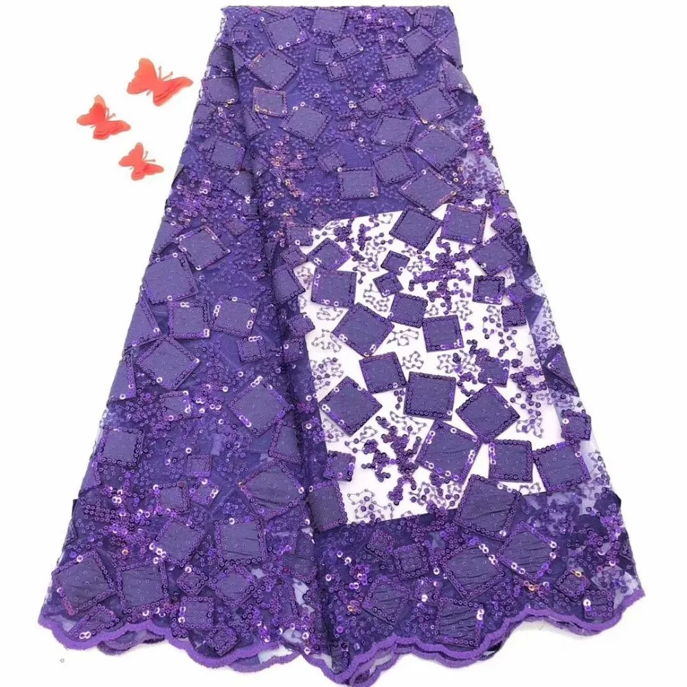 

NEW High Quality 2019 Tulle sequins Beaded French Nigerian Lace Fabrics Pearls Embroidered Guipure African 3d Lace Fabric gold