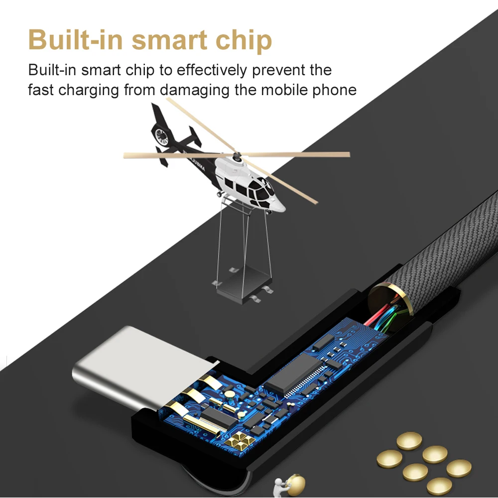 USB Type C Cable 90 Degree Micro USB Fast Charging Data Mobile Phone Cables For Samsung S9 Xiaomi Huawei P30 Android Microusb (3)