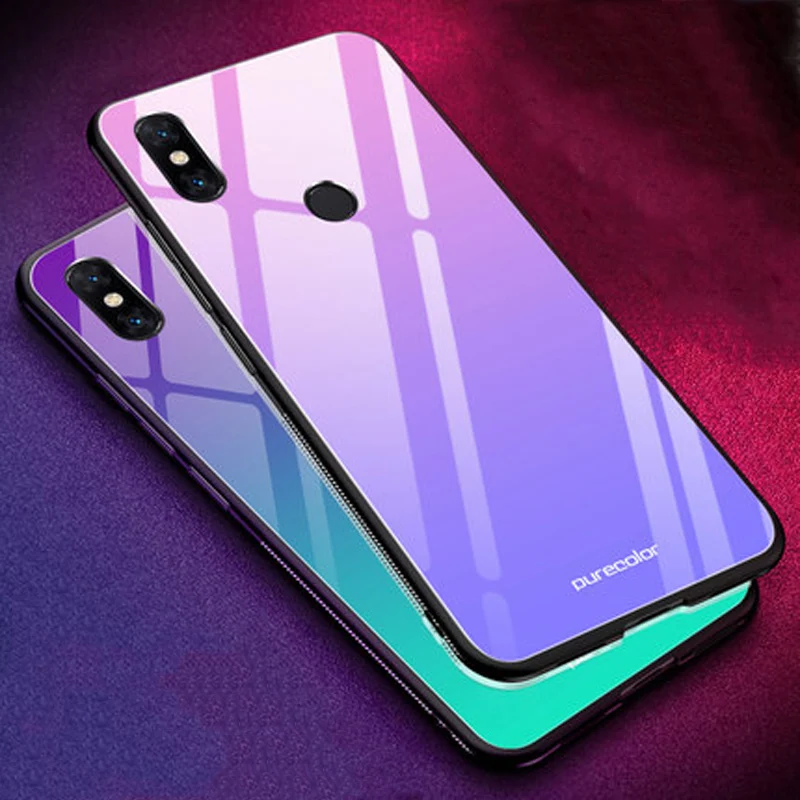 Чехол для Xiaomi mi Mix 3 градиентный чехол из закаленного стекла с мягкими краями 6 39