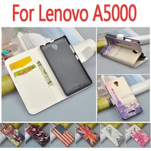 Luxury leather case for Lenovo A5000 A 5000 flip cover case housing With card slot LenovoA5000