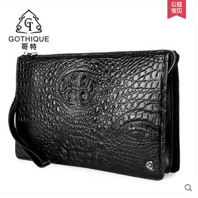 

gete new crocodile leather men handbag male l large capacity men wallet crocodile leather bag business men's purse men bag