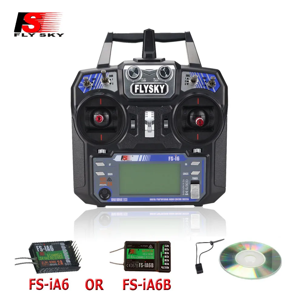 

Flysky FS-i6 FS I6 2.4G 6ch RC Transmitter Controller FS-iA6 or FS-iA6B Receiver For RC Helicopter Plane Quadcopter Glider drone