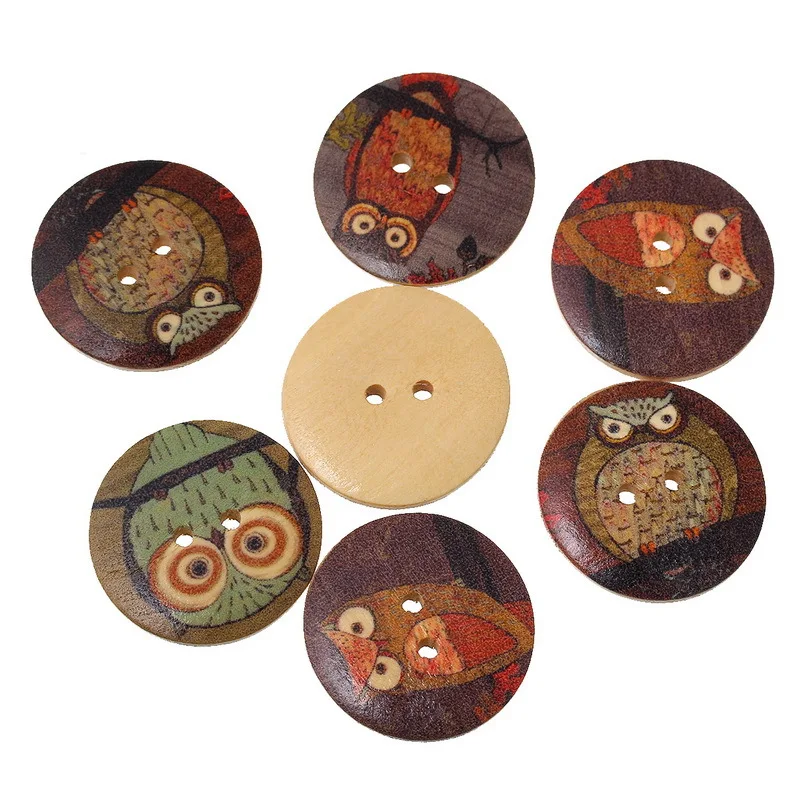 HOUSWEETY 50 White Round Resin Sewing Buttons Scrapbooking 23mm
