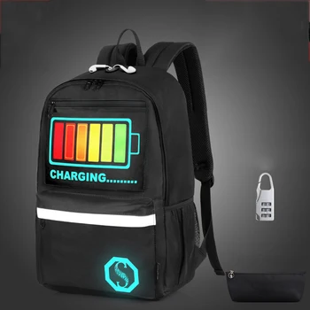 

Senkey style new unisex teenage schoolbag For teenagers luminous bookbag backpack to school bag Student book bag for boys girls