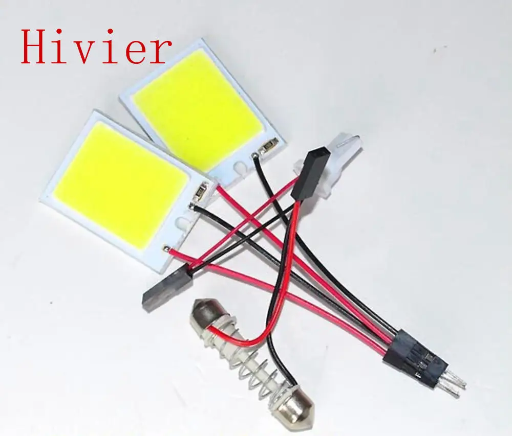 Promotion 1Pcs White T10 24 Smd Cob Led Panel Car Auto Interior Reading Map Lamp Bulb Light Dome Festoon BA9S 3Adapter DC12v