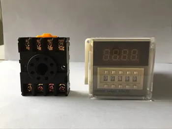 

DH48S-1Z 0.01S-99H99M LED Display Programmable Digital Counter Relay AC/DC12V 50/60Hz 48*48*97mm+Socket Base