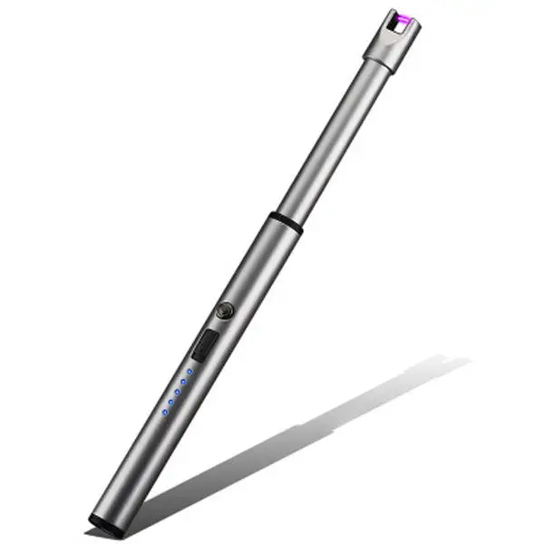 

Pulse Lighter Double Arc Lighter Candle Igniter Electric Igniter Frosted Shell Carving Flower USB Rechargeable - Ice Gray