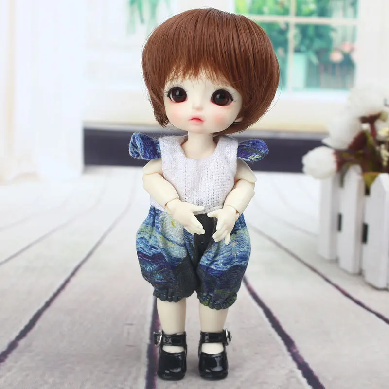 

2019 New Arrival short hair for 1/8 5-6inch Bjd SD ob11 small Doll high temperature fiber Wig For Dolls Accessories