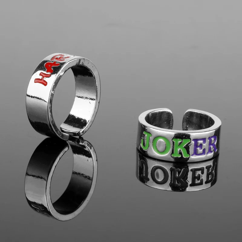 

New Design Harley Quinn Joker Ring Suicide Squads Lovers Ring Adjustable Ring the Most Popular Christmas Couples Jewelry