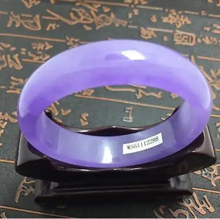 

Free Shipping >> new hot 56mm Certified Natural Lavender Purple Jadeite Jade Bracelet Bangle