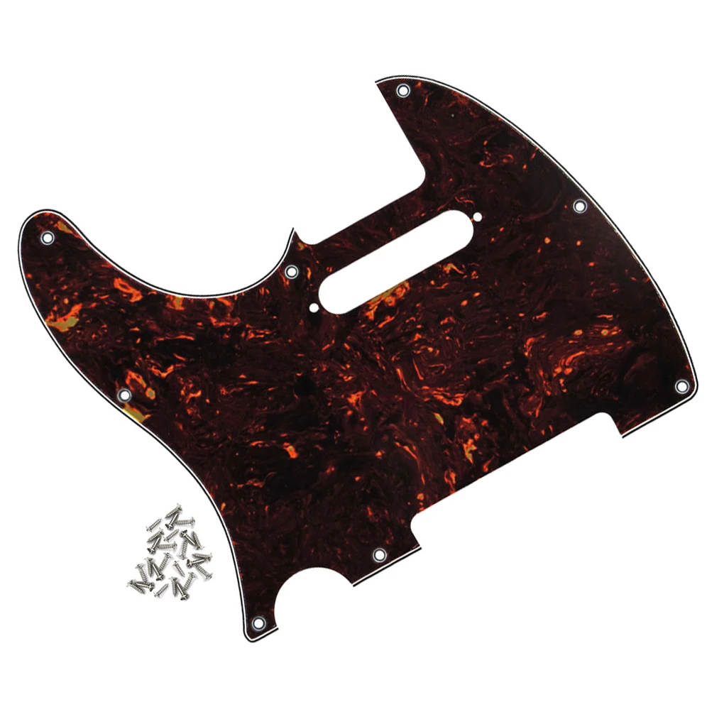 Buy 4Ply Brown Tortoise Shell Left Handed Tele Pickguard with Screws For FD