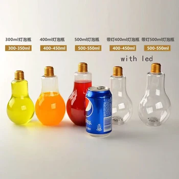 

PET water bottles burst milk cola beverage space singular 500ml wedding festival Straw water bottle bulb with light