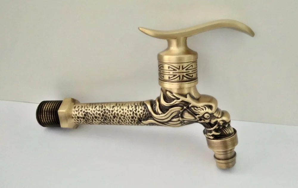 Antique bronze Dragon carved tap  faucet Garden Bibcock washing machine faucet outdoor faucet for Garden