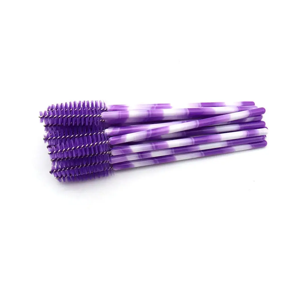50 шт одноразовые ресницы щетка расческа тушь для ресниц палочки наращивание ресниц индивидуальный аппликатор щеточки принадлежности для макияжа Набор - Handle Color: Purple