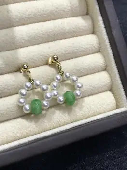 

free shipping shuanyan gorgeous pair of south sea white round pearl earring 14k