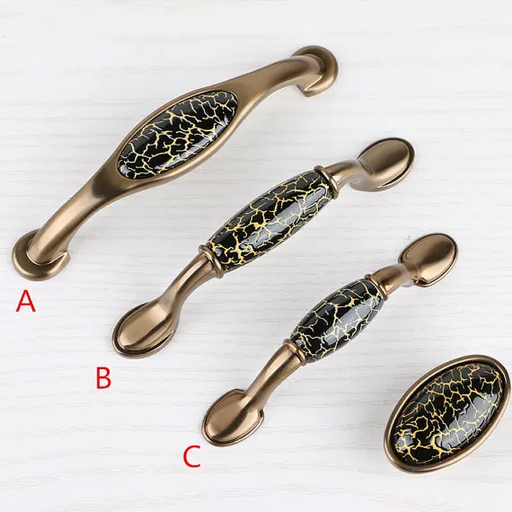 

Ceramic Dresser Handles Black Leopard Print Porcelain Knobs Kitchen Cabinet Pulls Drawer Knob and Pull Kitchen Hardware