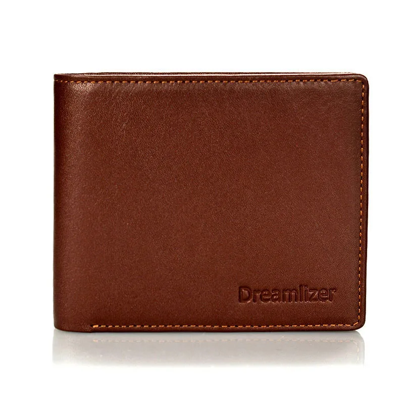 Dreamlizer мужской итальянский кожаный кошелек молодой мальчик бренд короткий карман кошелек мужской двойной тонкий кошелек