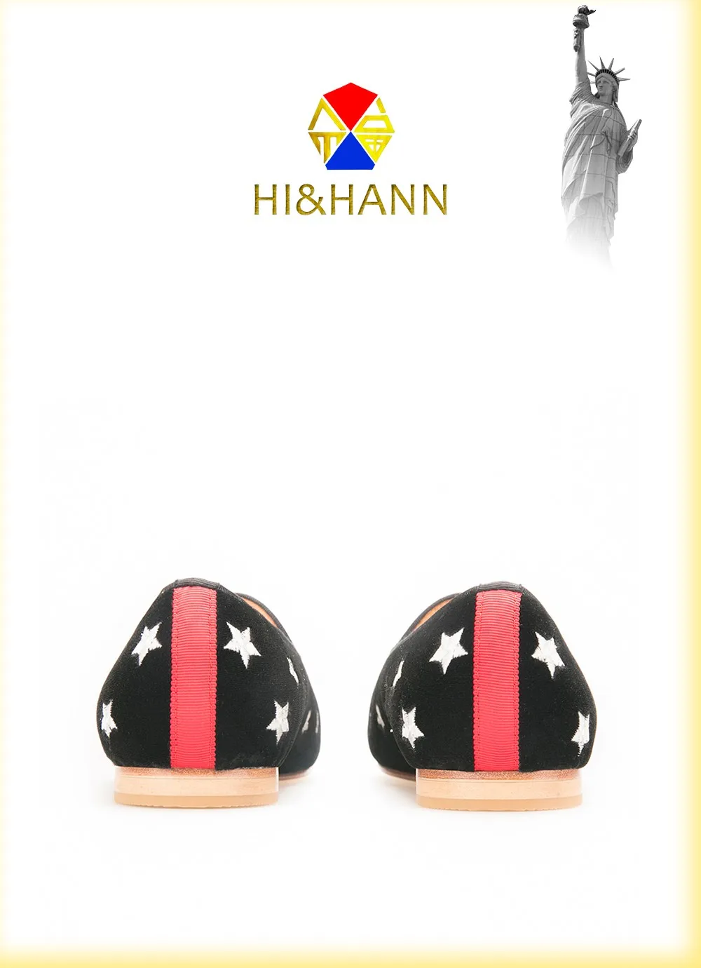 Американский бренд HI& HANN мужская домашняя обувь из черного бархата с вышитыми серебряными звездами уникальные модные кожаные мокасины для вечеринки свадьбы