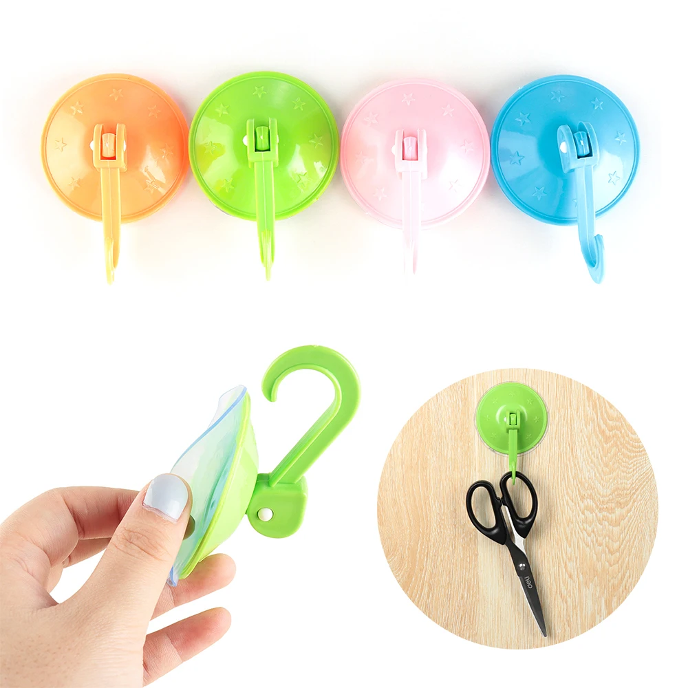 

1/3PCS Color Random Removable Vacuum Strong Suction Cup Wall Hooks Free Seamless Hanger Bathroom Kitchen Accessories