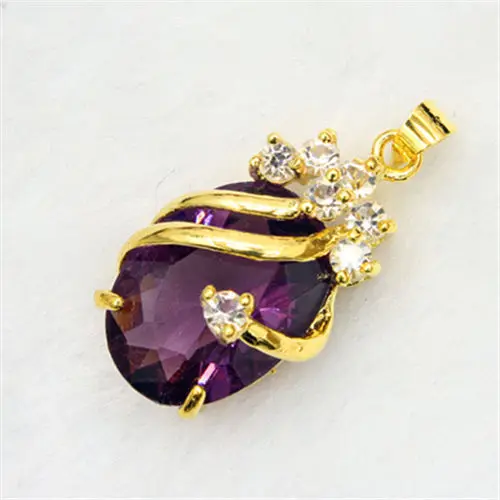 

shipping Exquisite Gold Amethyst Pendant Necklace with chain