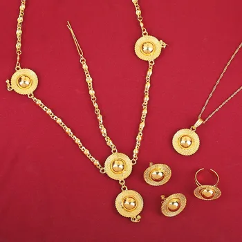 

Top Brand Romantical 24K Gold Color Jewelry Sets For African Ethiopian Eritrean Women