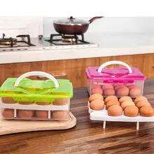 24 Grid Egg Box Food Container Organizer Convenient Storage Boxes Double Layer Durable Multifunctional Crisper Kitchen Products