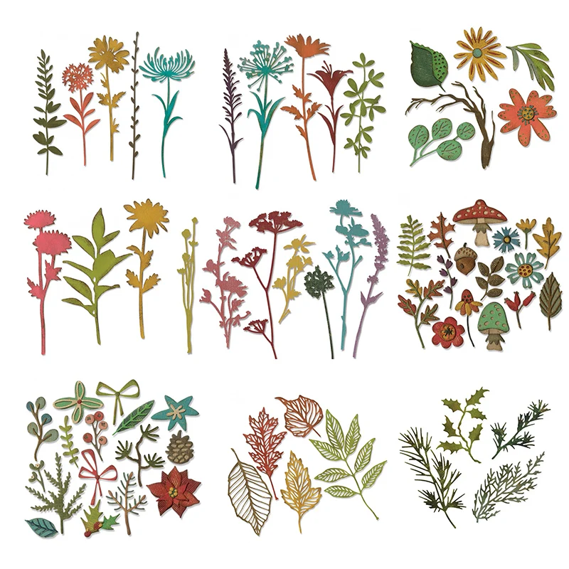 

Woodland Wildflower Plants Set Metal Cutting Dies For DIY Scrapbooking Embossing Paper Cards Making Decorative Crafts New 2019