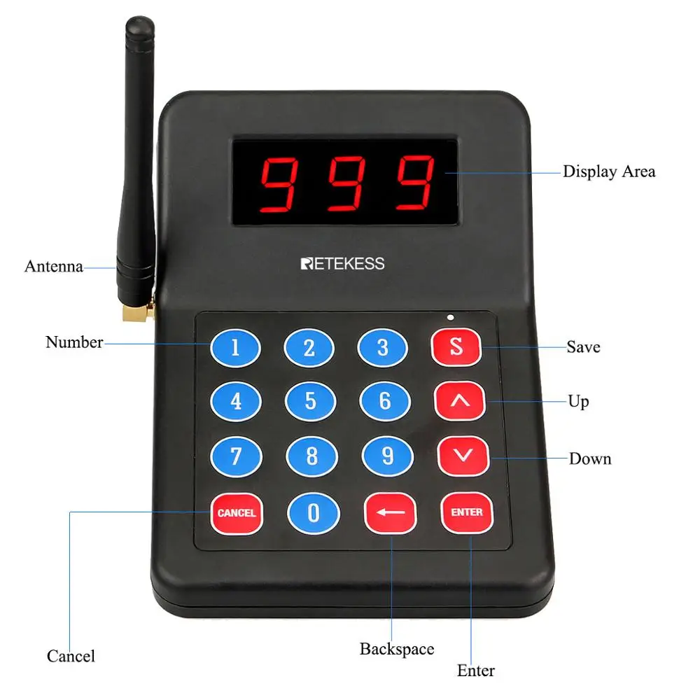 1 шт. передатчик клавиатуры для ресторана Retekess T119 пейджер беспроводная система